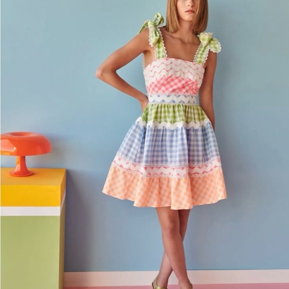 Celia B Jade Short Vichy Dress! Small! Brand new without tags!